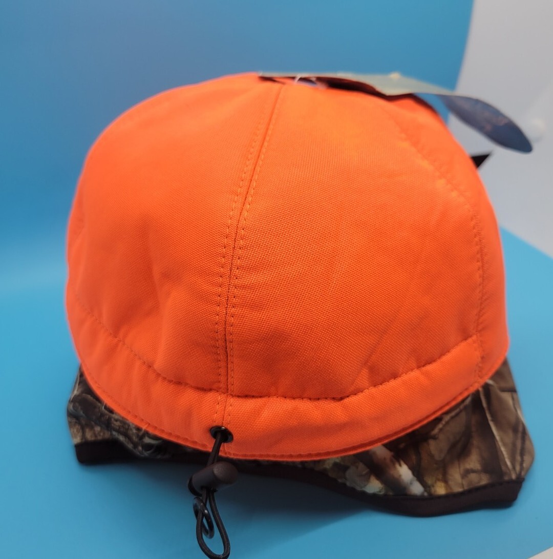 Realtree Hunter Orange Buck Antler Hat Cap - Adjustable - Ear Warmers