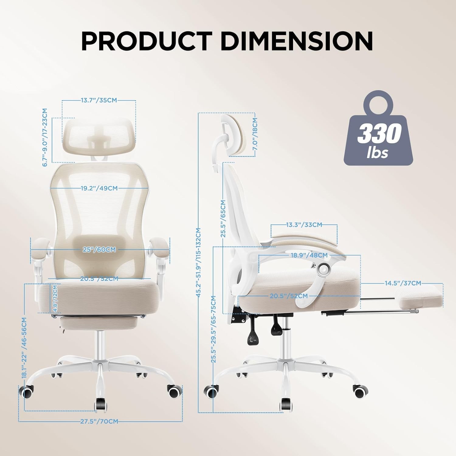 Reclining Office Chair with Footrest
