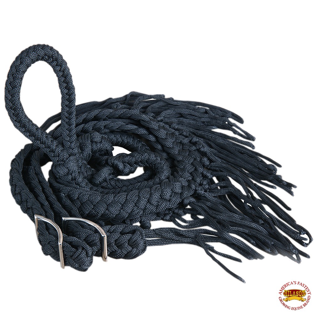 C-H405 Barrel Racing Contest Reins Flat Braided Poly Horse Snaps1 X 8Ft Hilason