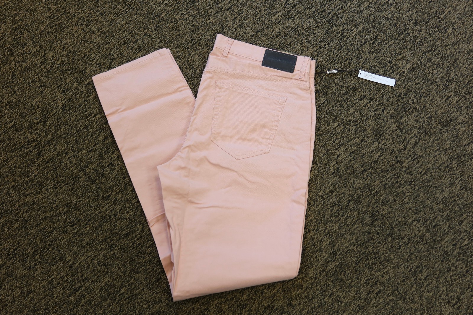 New Michael Kors Men's Parker Slim Fit Pants - 36 x 34 - Quartz (pink)