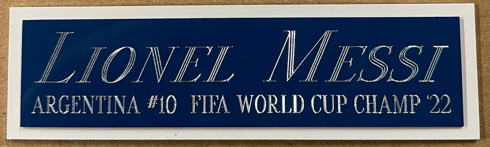 LIONEL MESSI NAMEPLATE FOR AUTOGRAPHED Signed SOCCER BALL-FOOTBALL-JERSEY-PHOTO