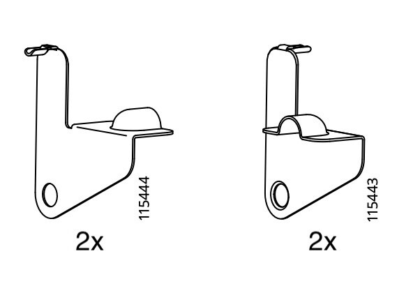 Ikea Besta Cabinet Shelf Support Bracket 115443 115444 116637 2 Pairs New