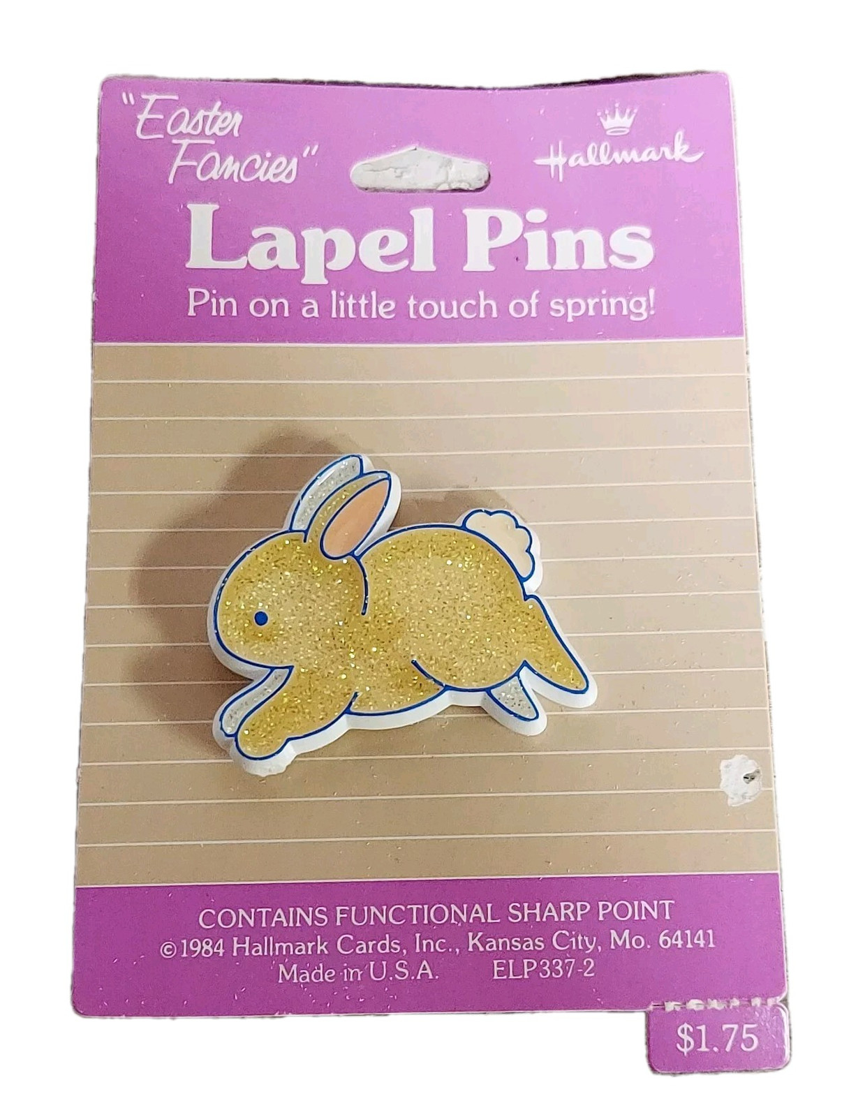 HALLMARK EASTER BUNNY RABBIT LAPEL PIN NEW