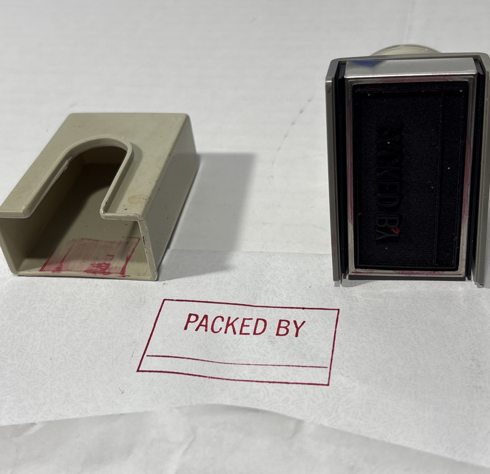 Xstamper Stamp Red ‘PACKED BY’ Vintage