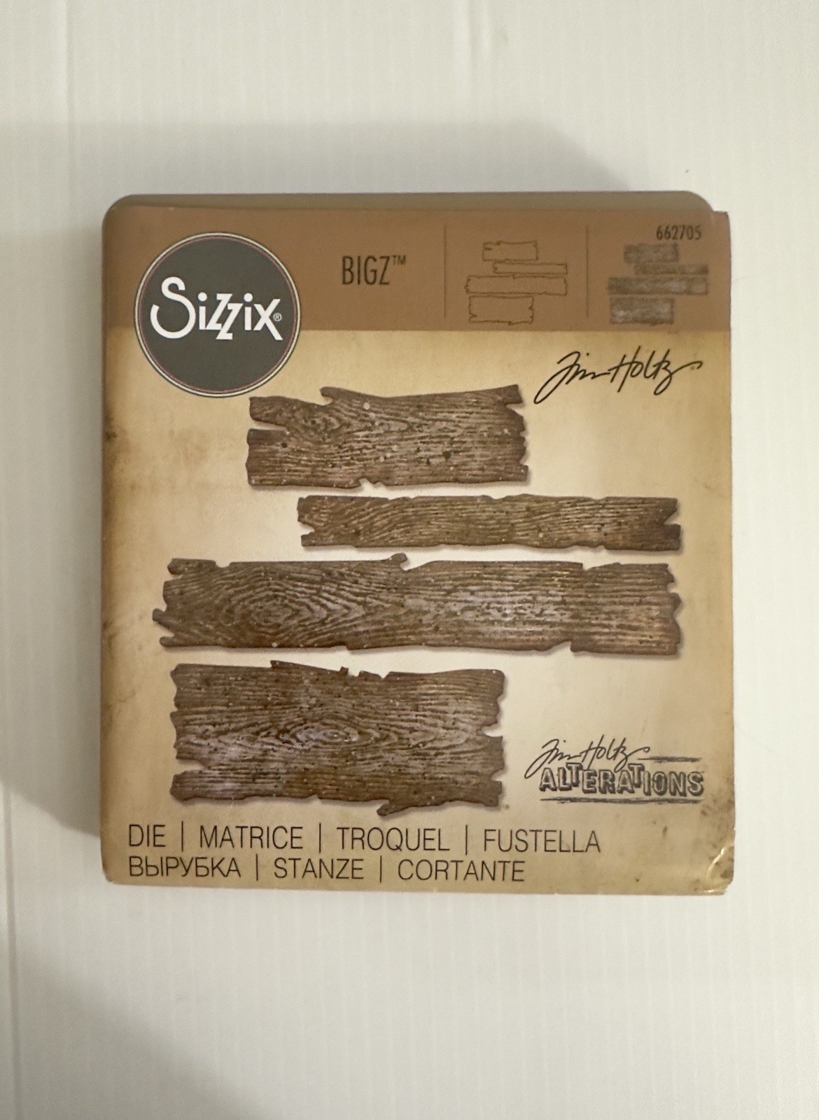 Tim Holtz Sizzix Bigz Die Planks Retired 656984 **Read**