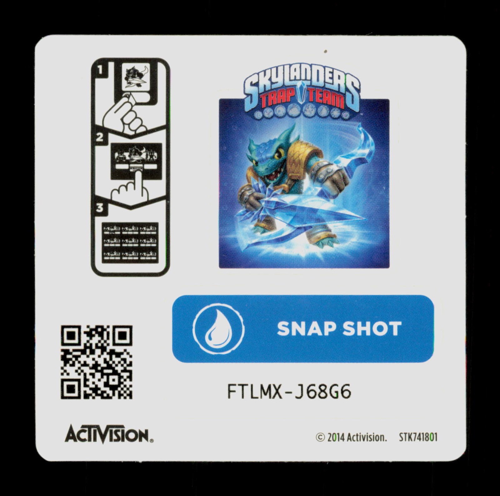 Snap Shot Skylanders Trap Team 2014 Activision Sticker