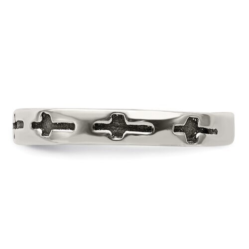 Vintage Sideways CrossToe Ring - Antiqued Sterling Silver Open Adjustable