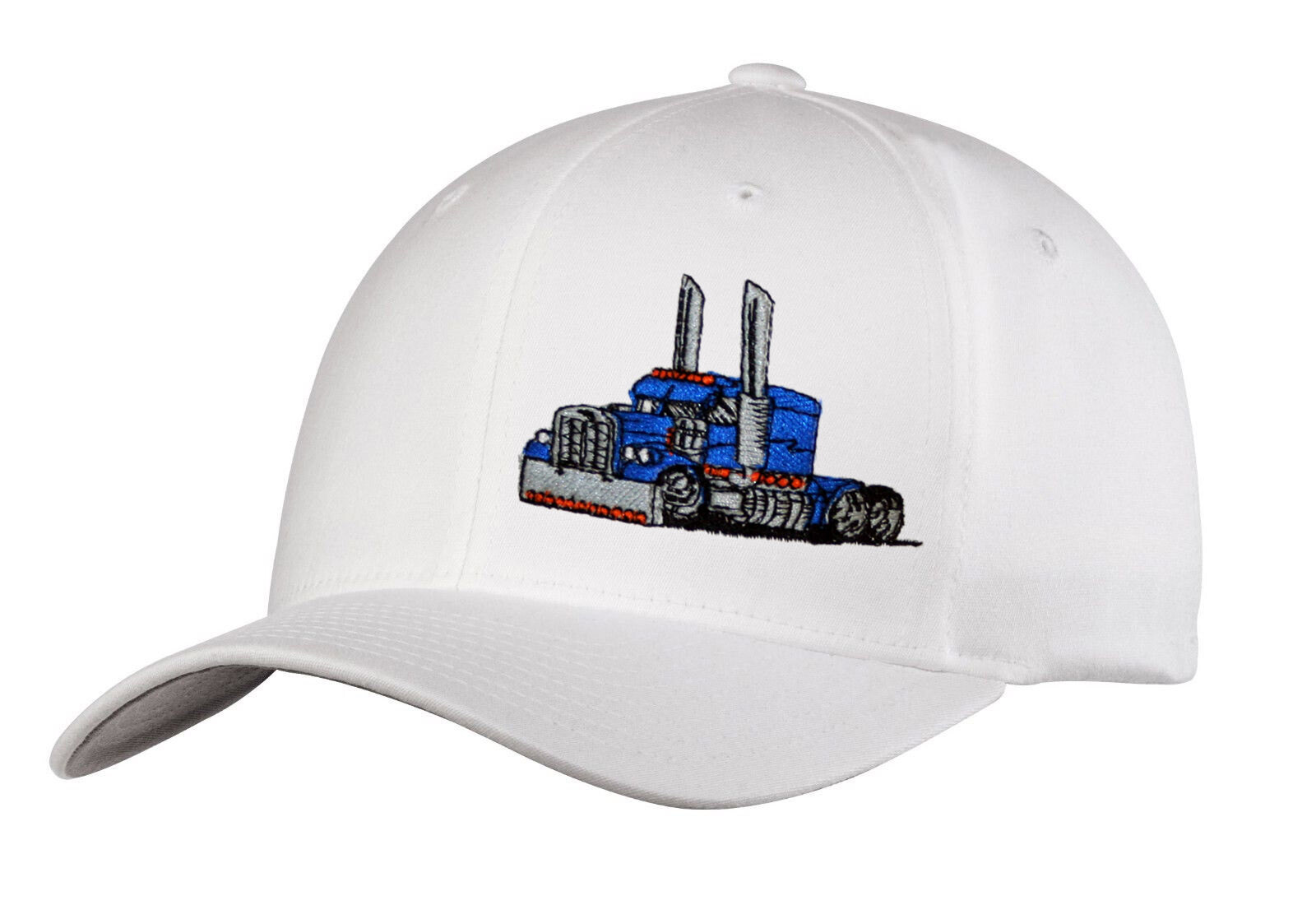 TRUCKER HAT FLEXFIT FITTED CAP BIG RIG TRUCK PETERBILT KENWORTH FREIGHTLINER