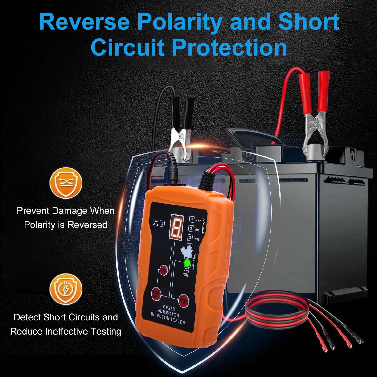 Multi-Mode 12V Fuel Injector Tester Cleaning Tools Kit Set DIY Cleaner & Adapter
