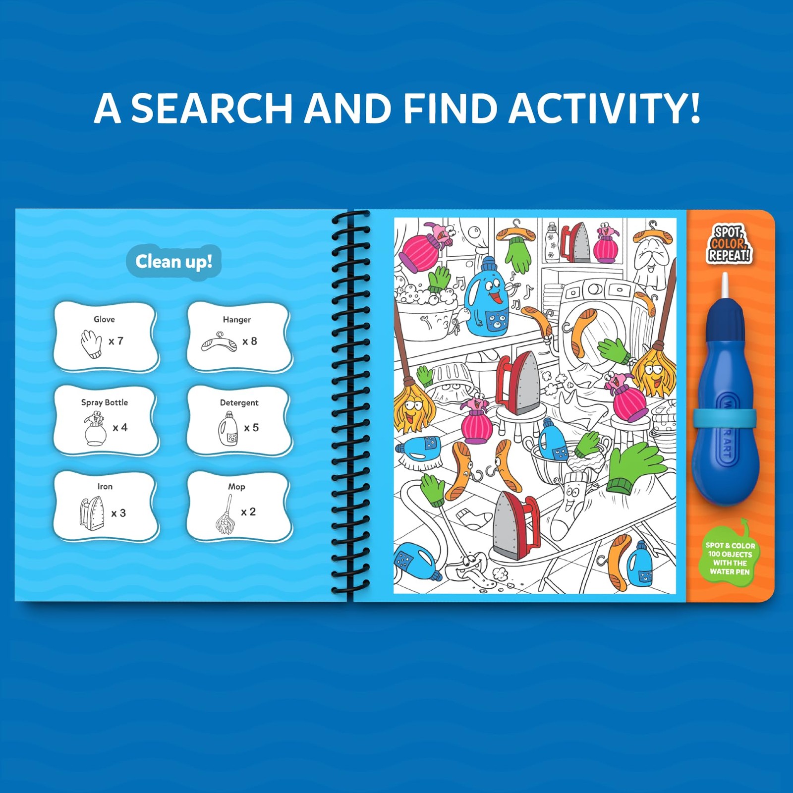 Reusable Search & Find Book - Water Spotter, Mess-Free, Fun Learning Activity...