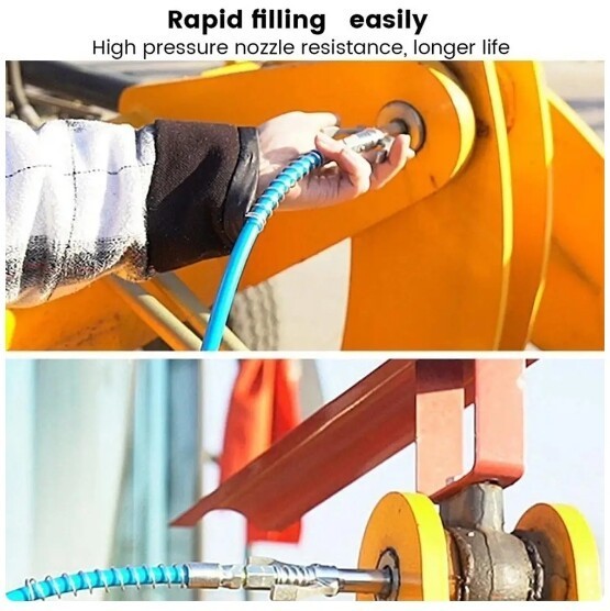 Double Handle Oil Nozzles: High Pressure, Quick Release Lock Grease Gun Coupler