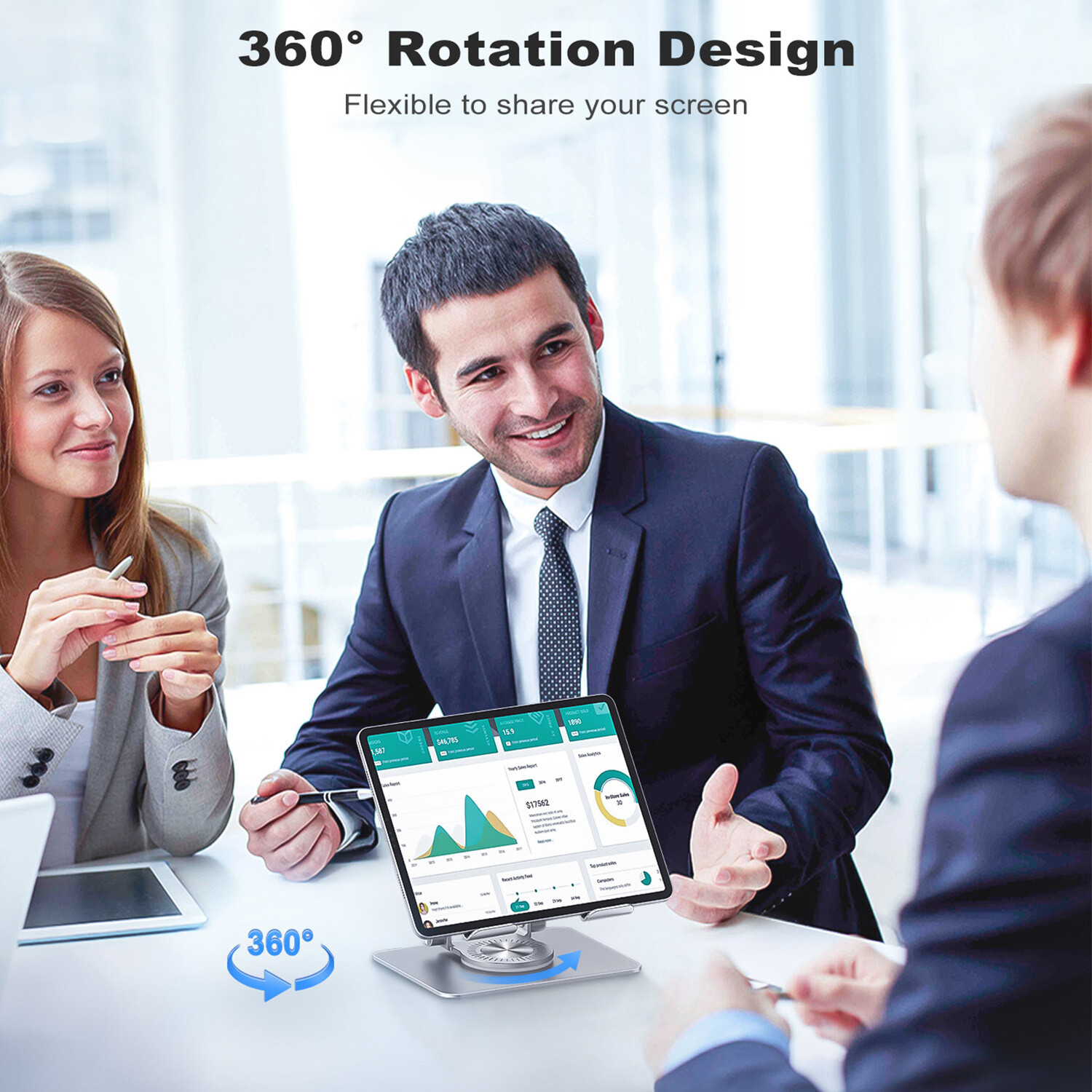 360° Swivel Rotation Cellphone Holder Tablet Desktop Stand Mount For iPhone iPad