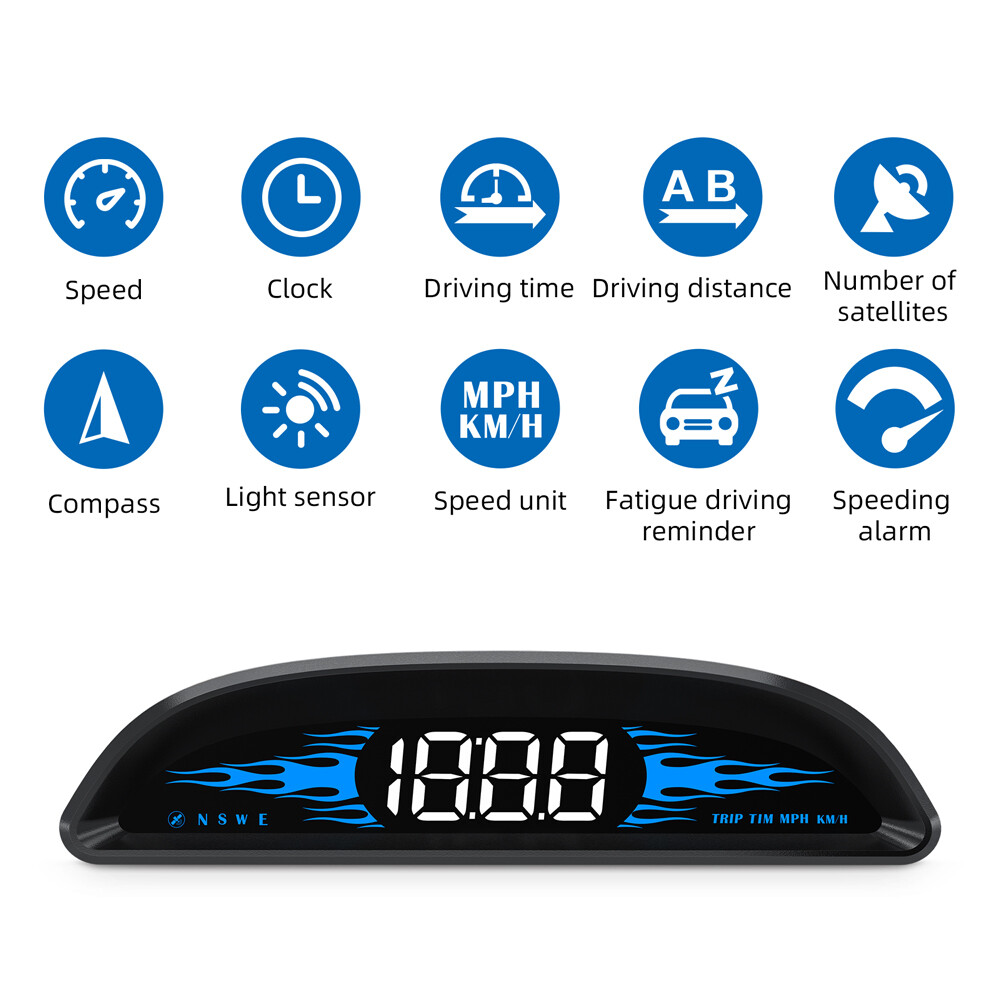 Universal HUD GPS Head Up Display Speedometer Odometer Car Digital Speed HD US