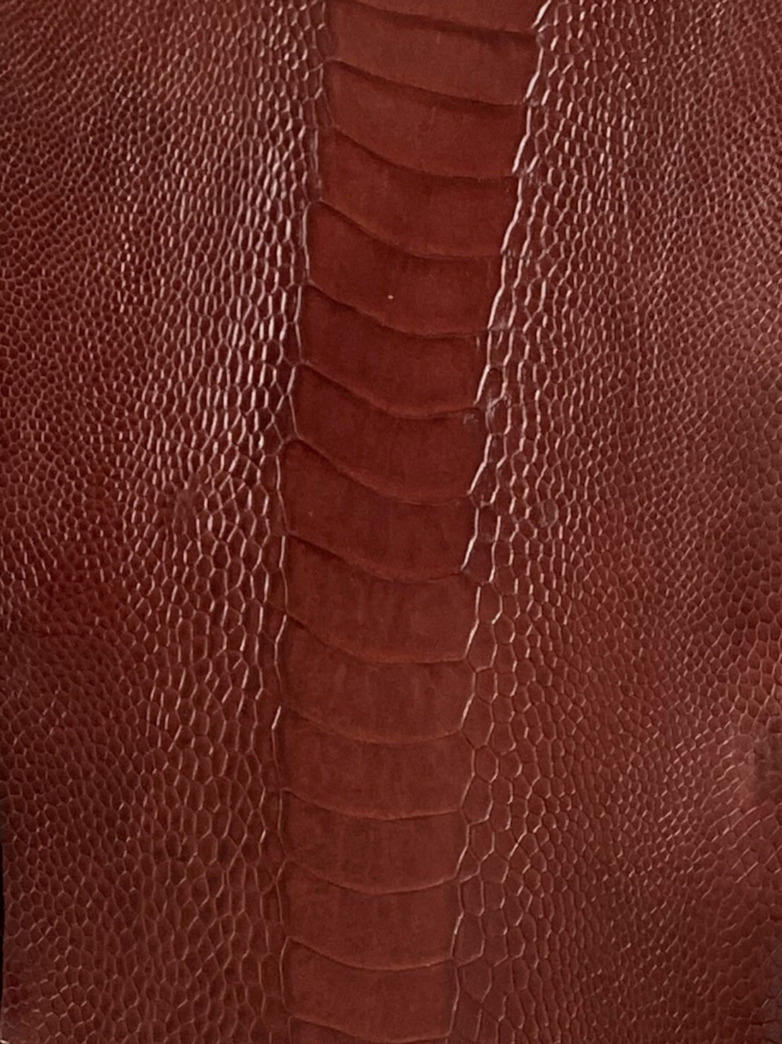 Ostrich Legs Skin Leather Brick Color Glazed