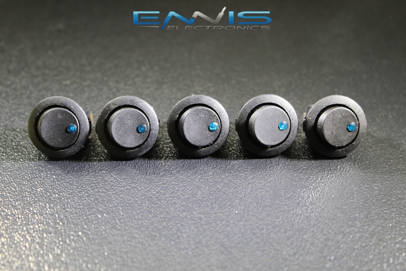 5 PCS ROUND ON OFF ROCKER SWITCH MINI TOGGLE BLUE LED 3/4 MOUNT HOLE EC-1213BL