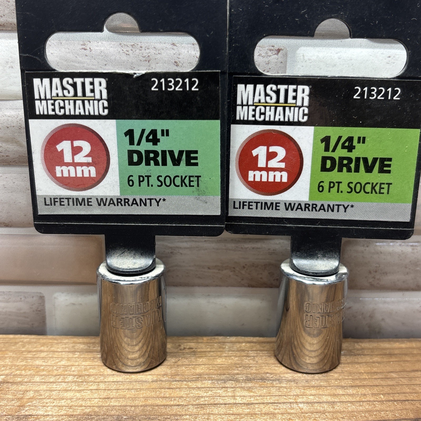 2- Metric Shallow Socket, 6-Point, 1/4 In. Drive, 12mm, 213212, Free US Ship