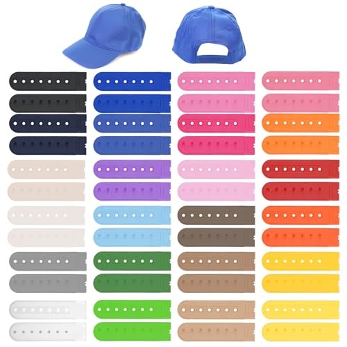 24 Pairs 24 Colors Snapback Strap Covers, 7-Hole Adjustable Hat Snap