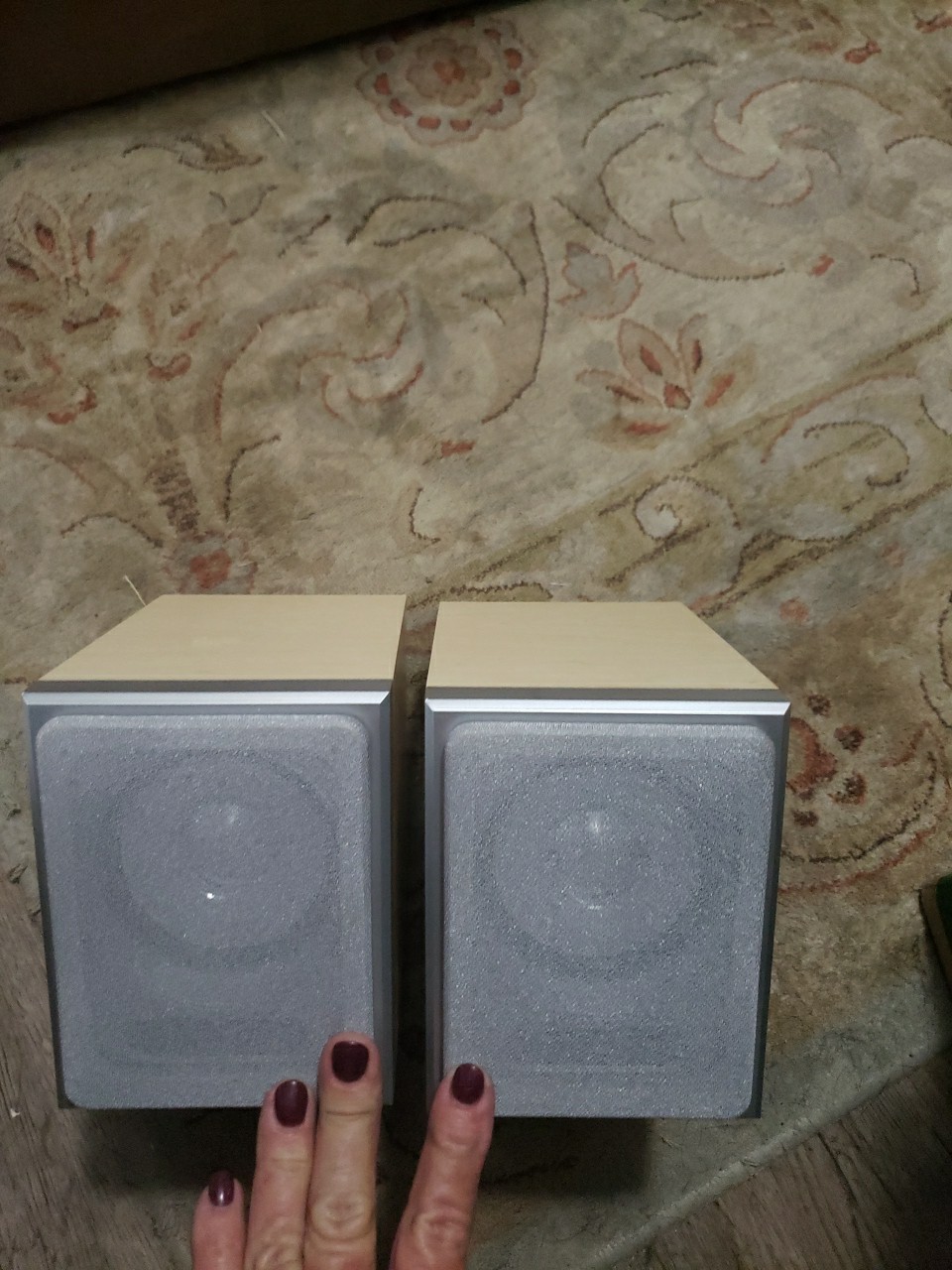 Vtg Dynamic Speaker System 8 ohm Blond Yellow Woodgrain EUC