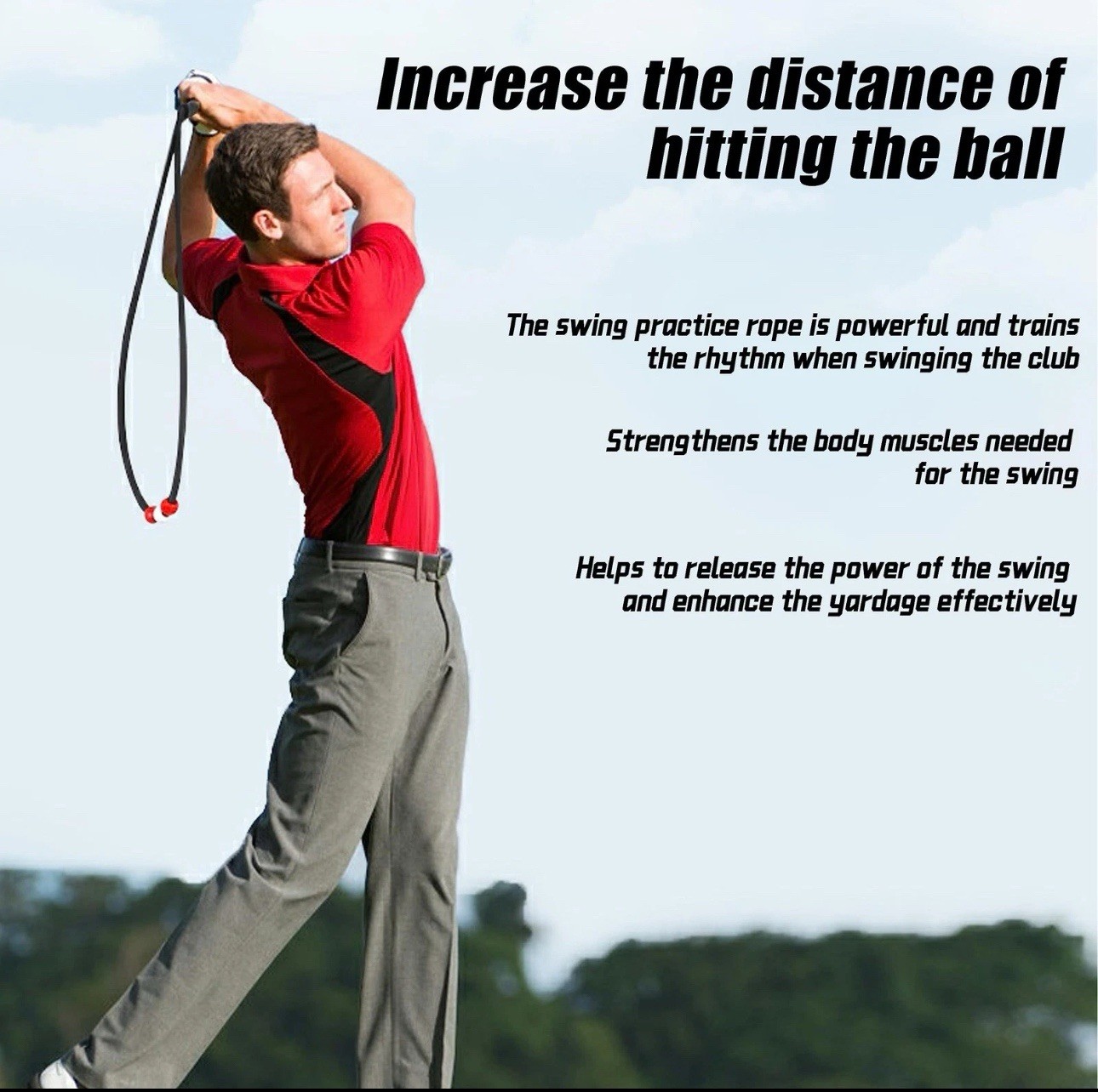PGM Golf Swing Trainer, Golf Swing Training Aid - Golf Power Resistance Train