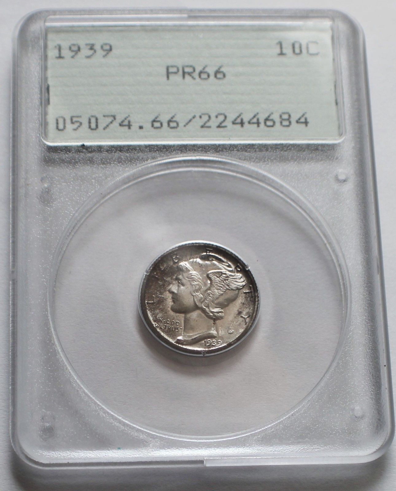 1939 Proof Mercury Silver Dime 10C - PCGS PR66