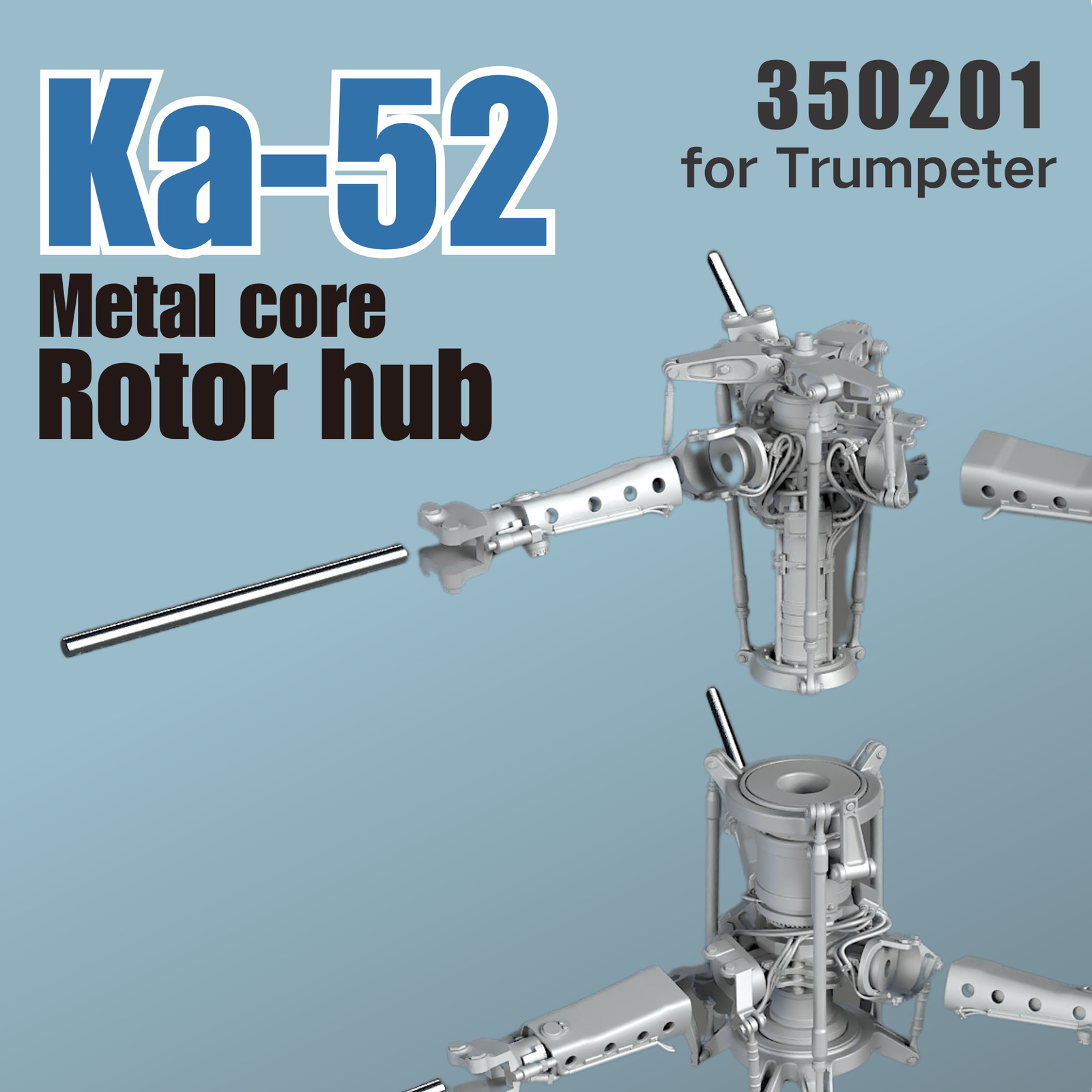 ROCKIT 350201 1/35 Ka-52 Metal Core Rotor hub 3D Printed (For Trumpeter 05119 ）
