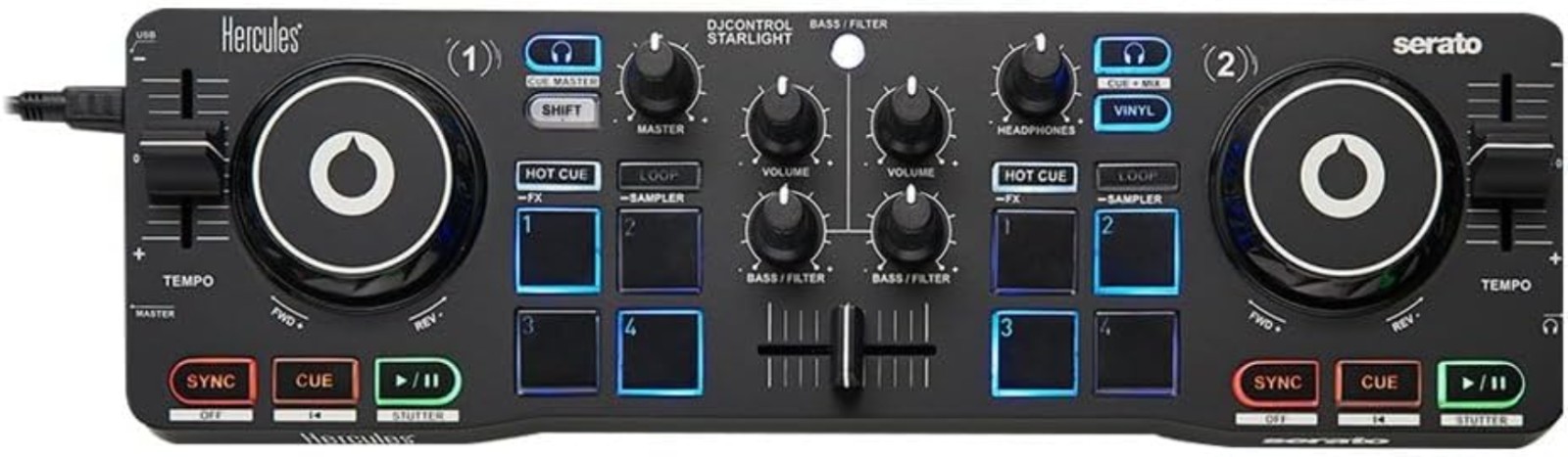 Portable DJ Controller with Serato DJ Lite Software