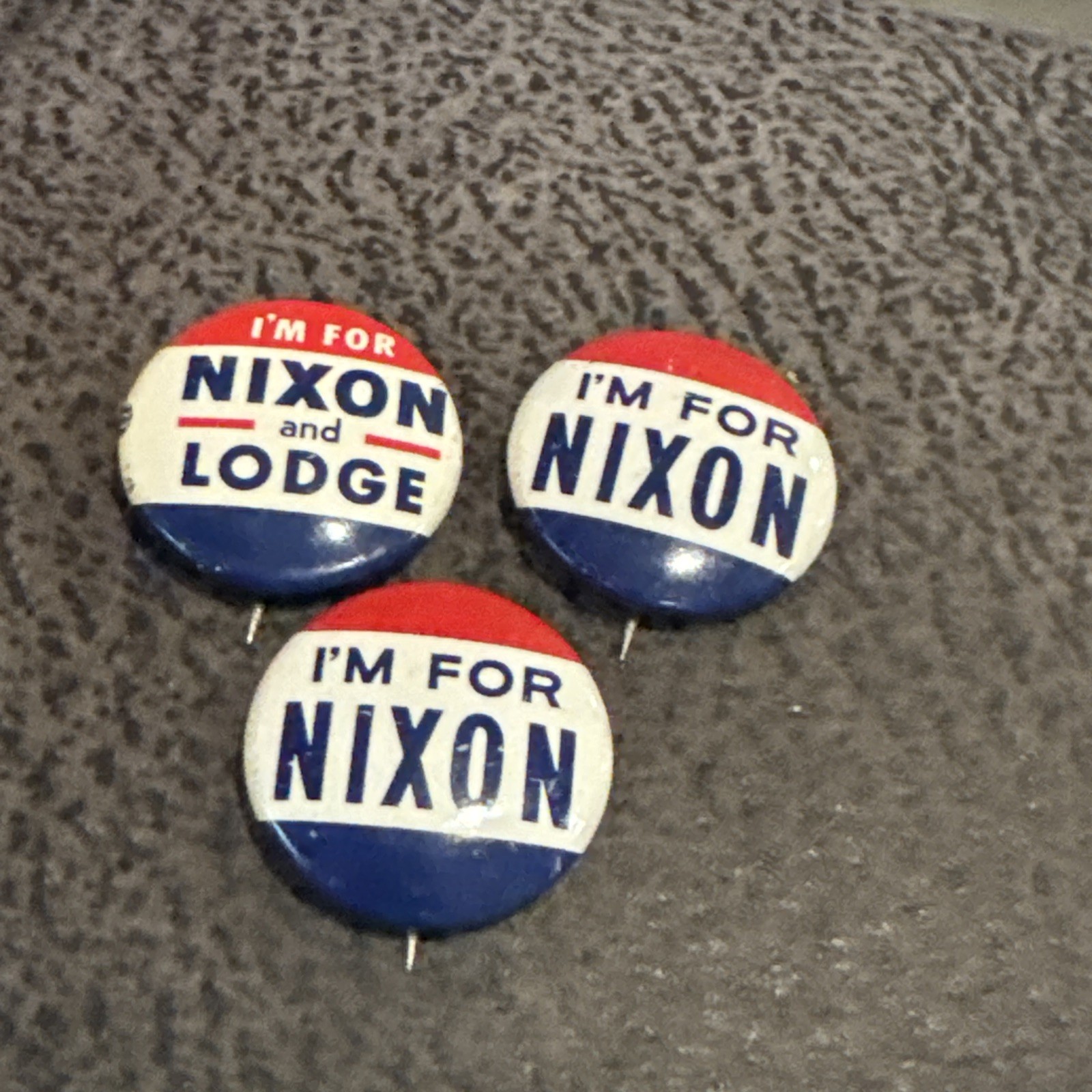 I'm For Richard Nixon Lodge Button Pin American Political Collectible Lot Of 3