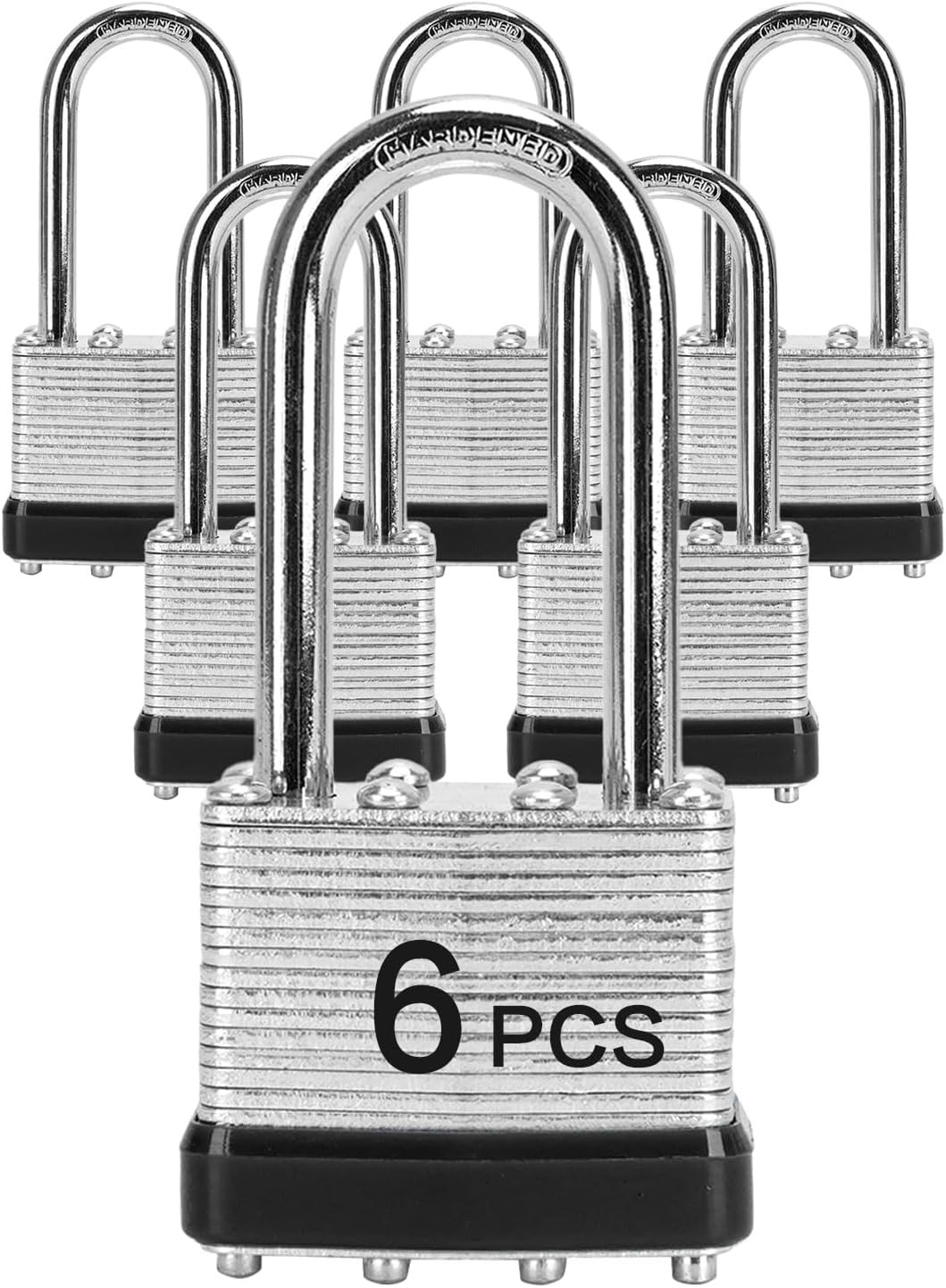 Padlocks with Same Key, 6 Pcs Laminated Keyed Padlock (1-9/16", 40mm),