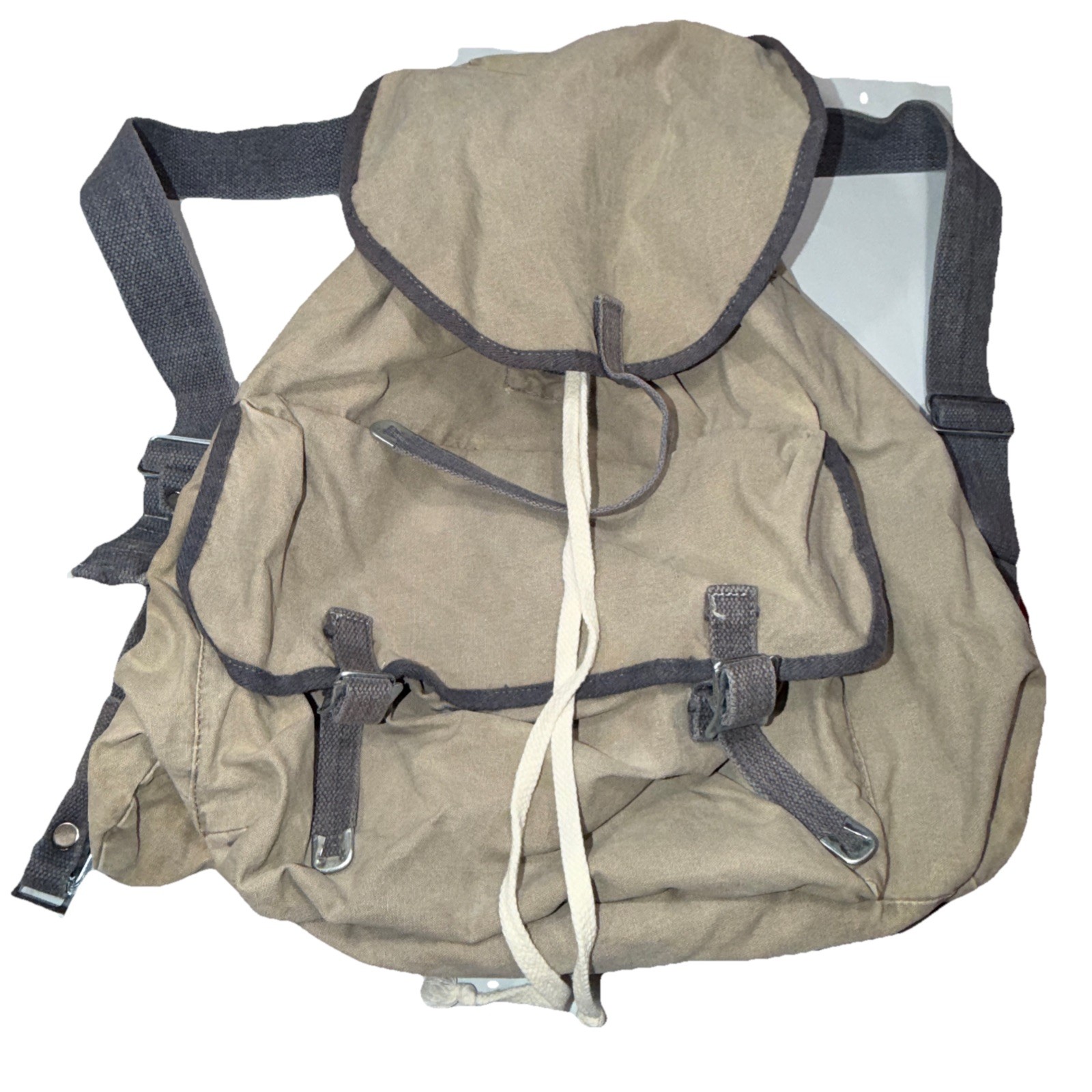 Vintage Sears TAN CANVAS External Frame Backpack CARGO RUCKSACK, Aluminum Frame