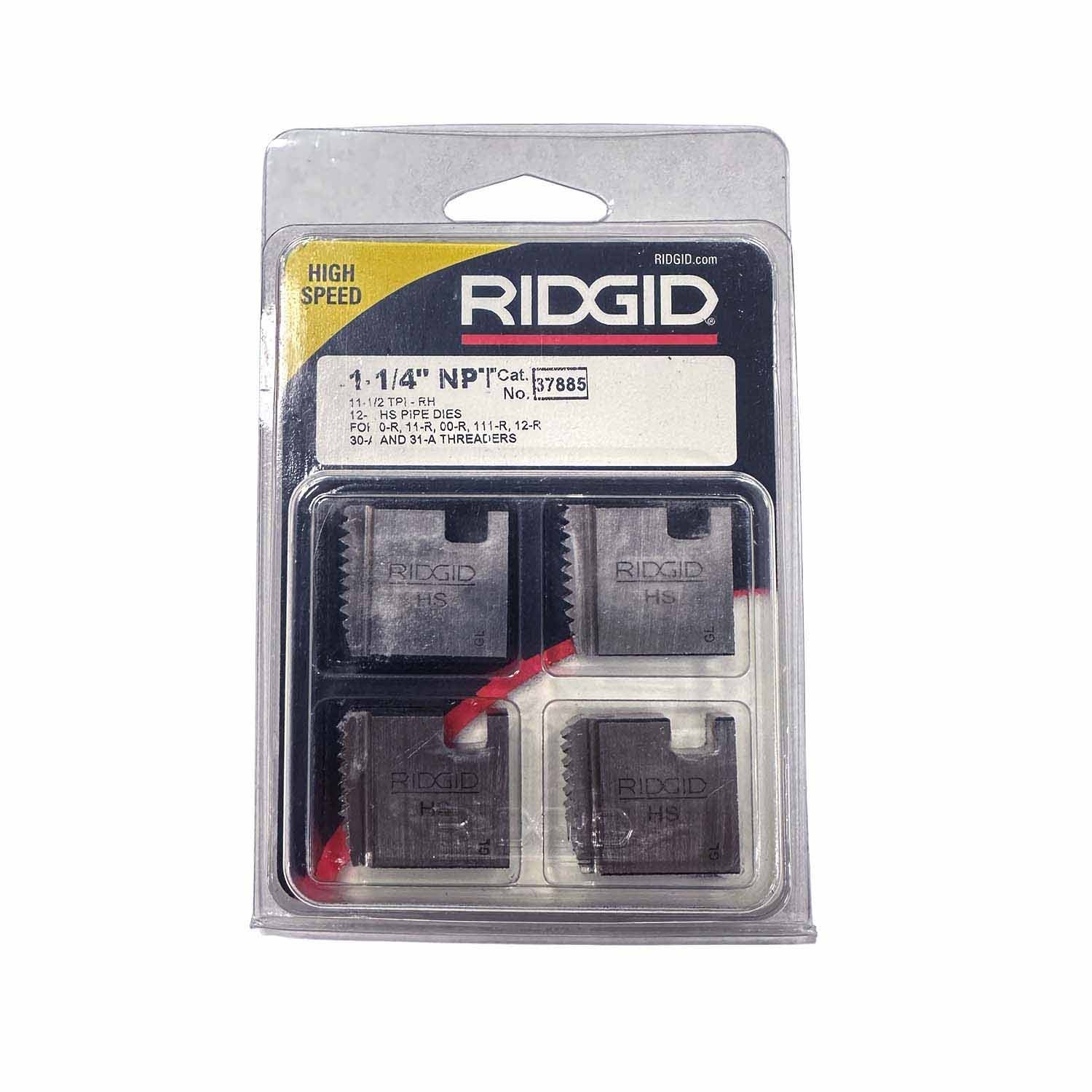 Ridgid 37885 1-1/4" 12R NPT Heavy Duty High Speed Steel Threading Pipe Die