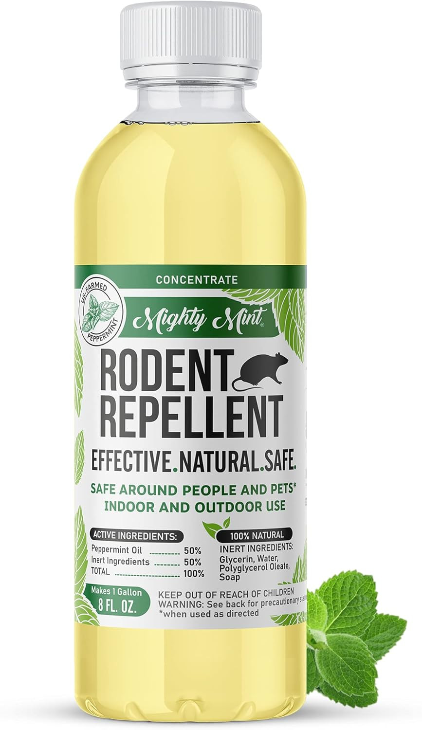 Mighty Mint Peppermint Oil Rodent Repellent Concentrate – Natural Indoor & Outdo