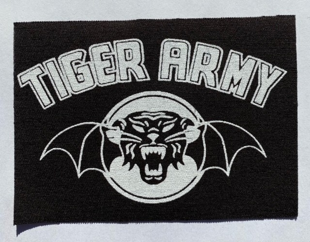 Tiger Army Cloth Patch Sew On Badge Punk Rock Approx 3.25" X 4.5" (CP91)