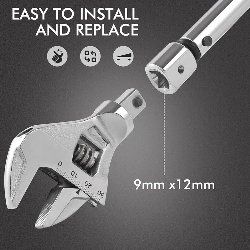 Adjustable Open End Torque Wrench 5-30Nm Click Torque Tool HVAC Mini Split Blue