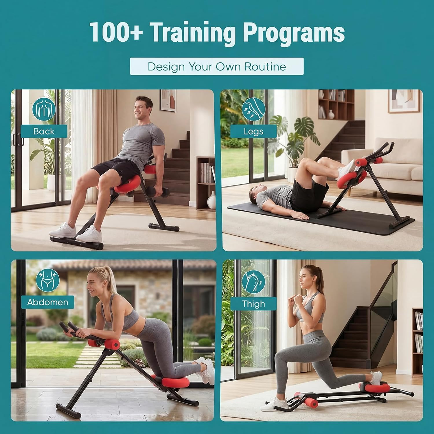 Adjustable Ab Machine for Stomach Workout, Core Workout Equipment for Home Gym,