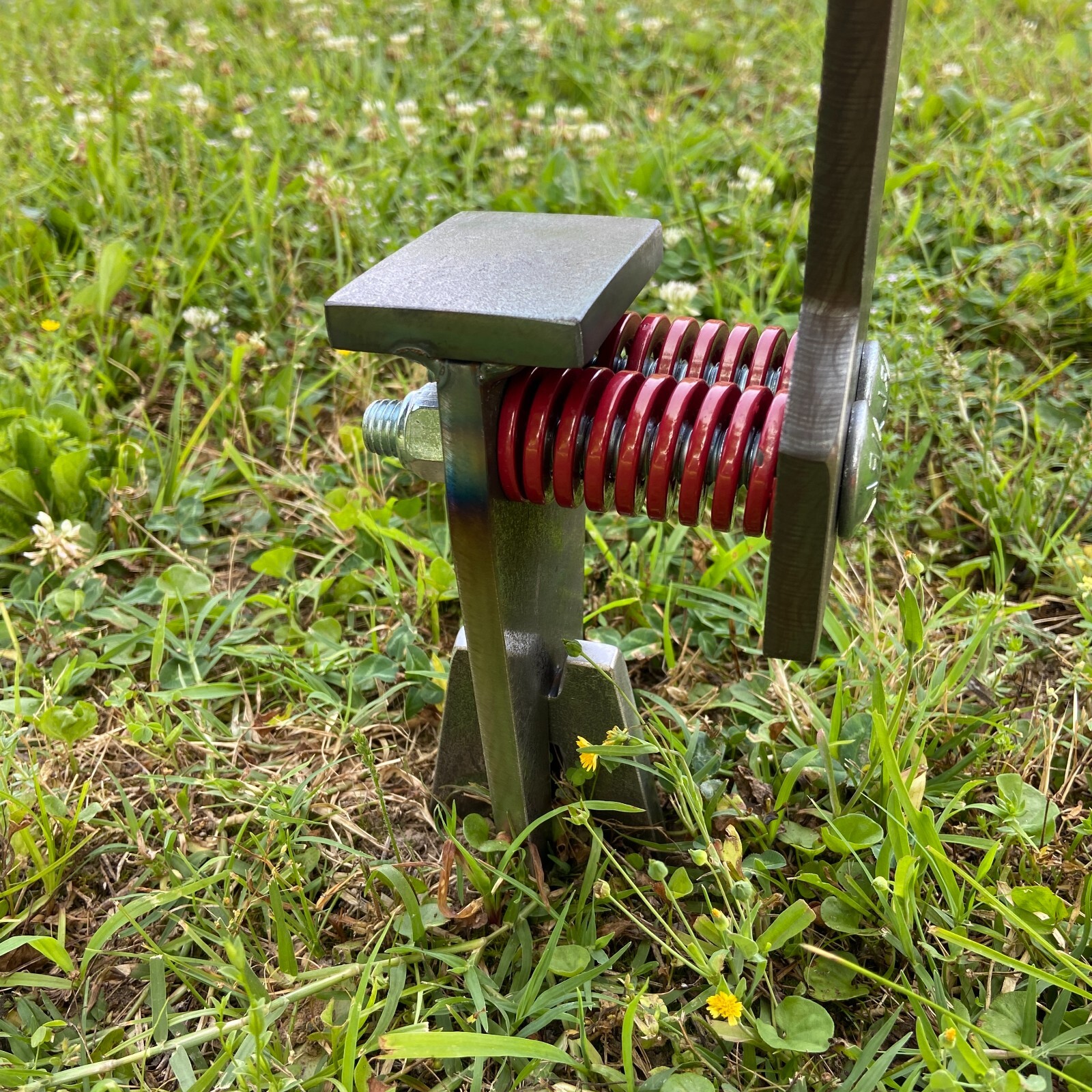 3/8AR500 6x12 Auto Reset Spade Popper - Spring Reactive Steel Shooting Target