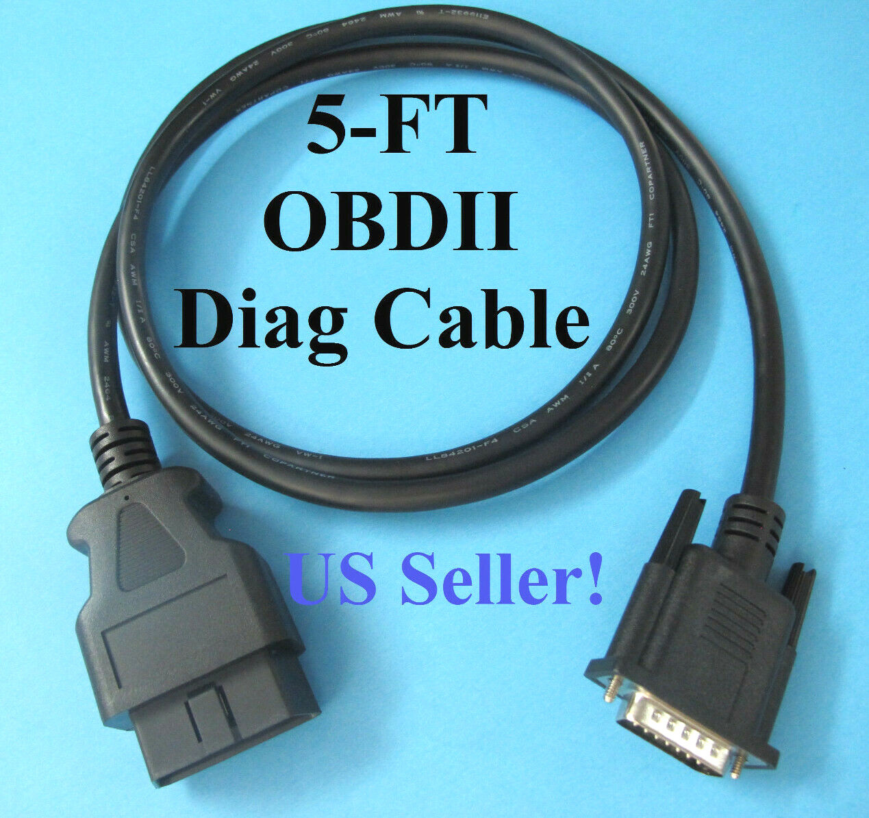 OBD2 OBDII Cable Compatible with Autel AutoLink AL419 & AL439 Scanner Tool
