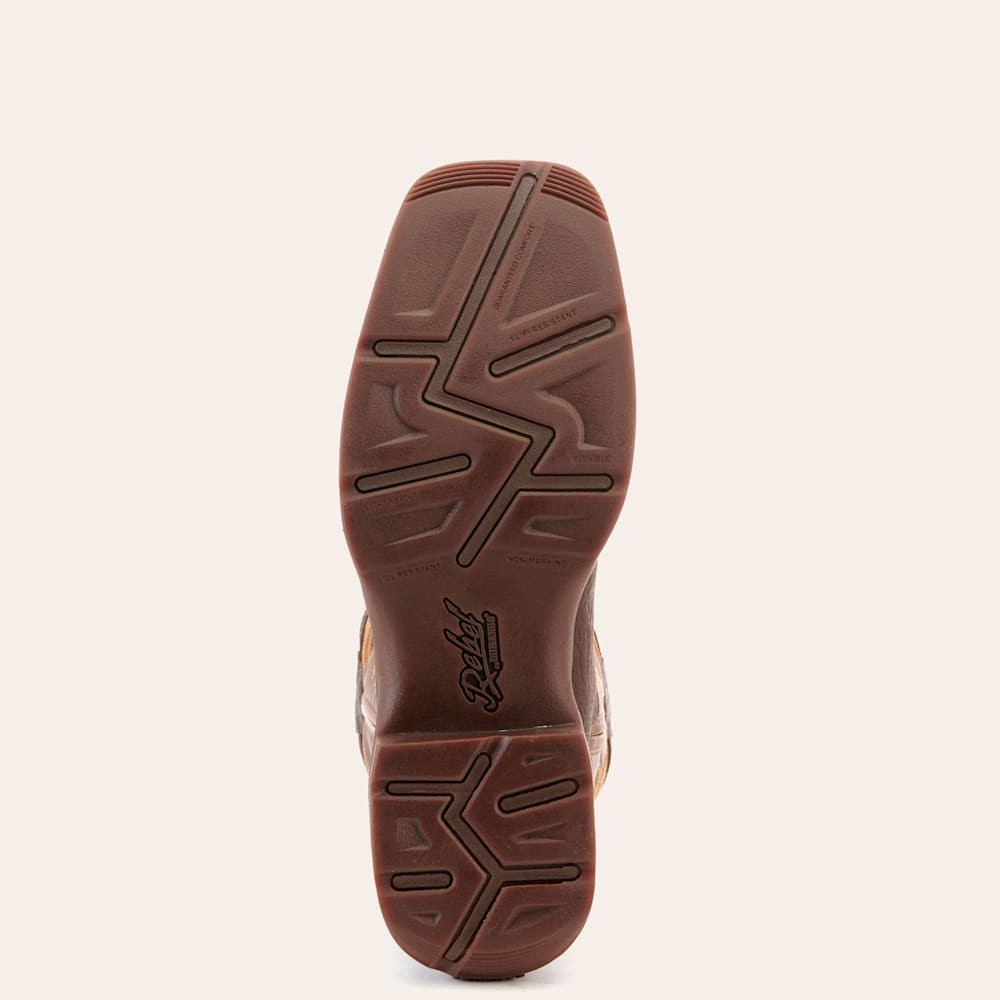 Durango Men's Rebel Dark Brown and Chestnut Wide Square Toe Cowboy Boots