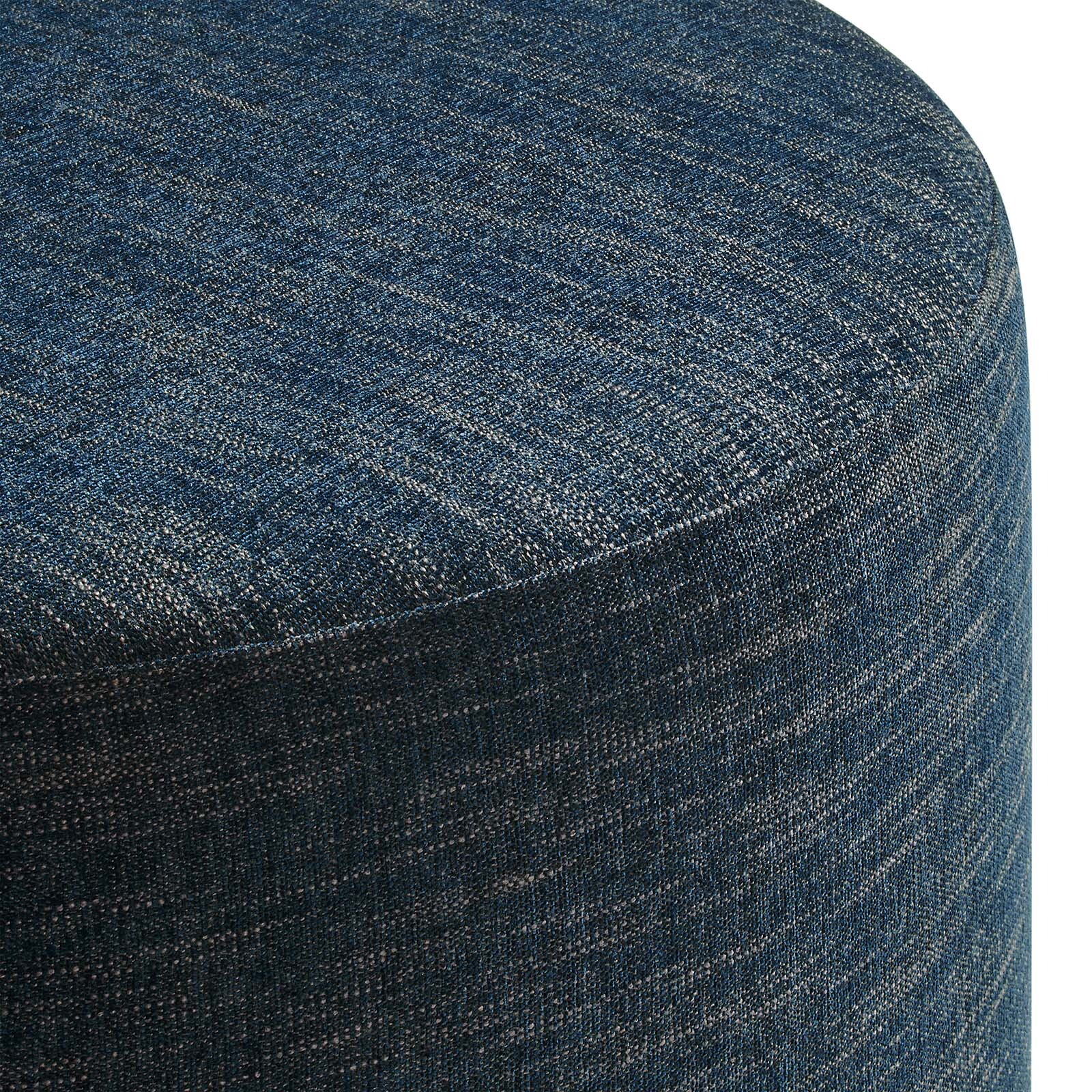 Modway Large 29" Round Woven Heathered Fabric Upholstered Ottoman