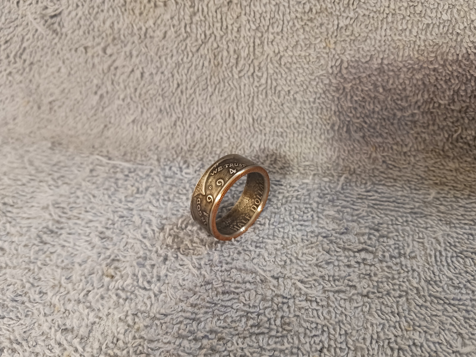 1994 Kennedy Half Dollars  size 12   coin ring  handmade mixed metals (B)