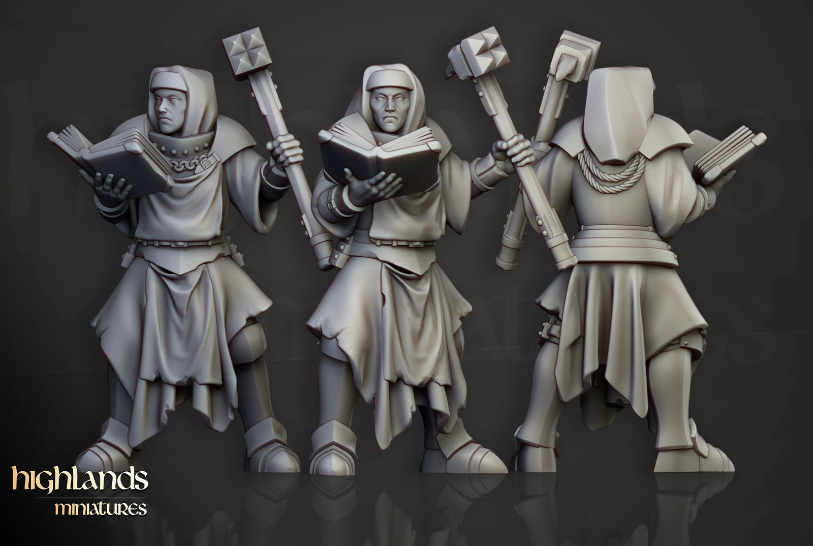 Female Warrior Priest - 28-32mm Sunland - Resin Tabletop Miniature
