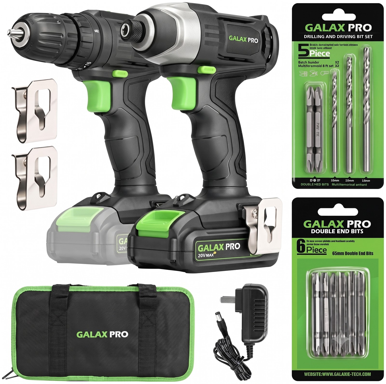 Juego De 12V Taladro y Impacto Inalambrico Combo Kit Con 1 Bateria Cargador Set