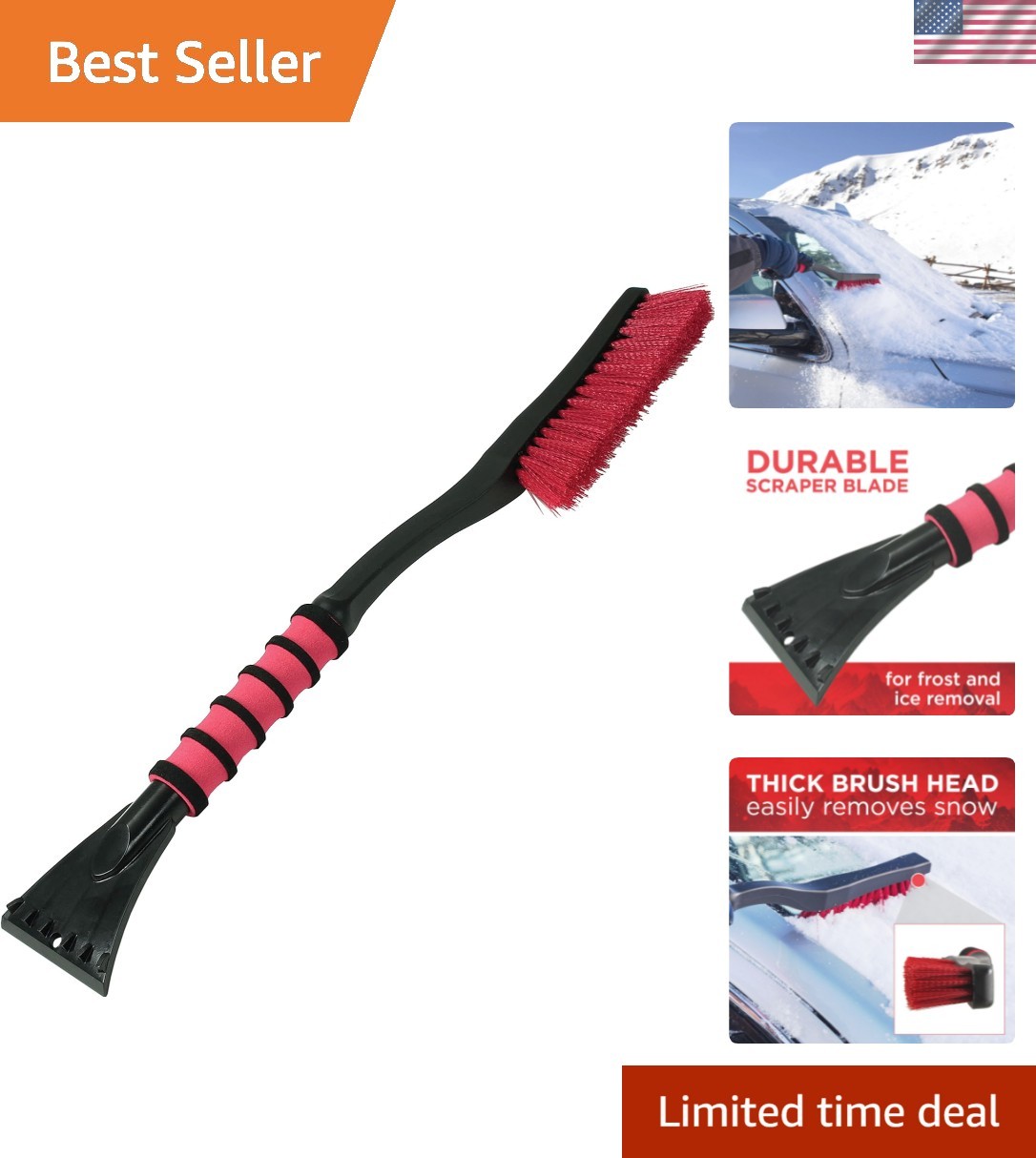 532 26 Inch Snow Brush with Ice Scraper for Cars, Trucks, SUVs, RVs, and More...