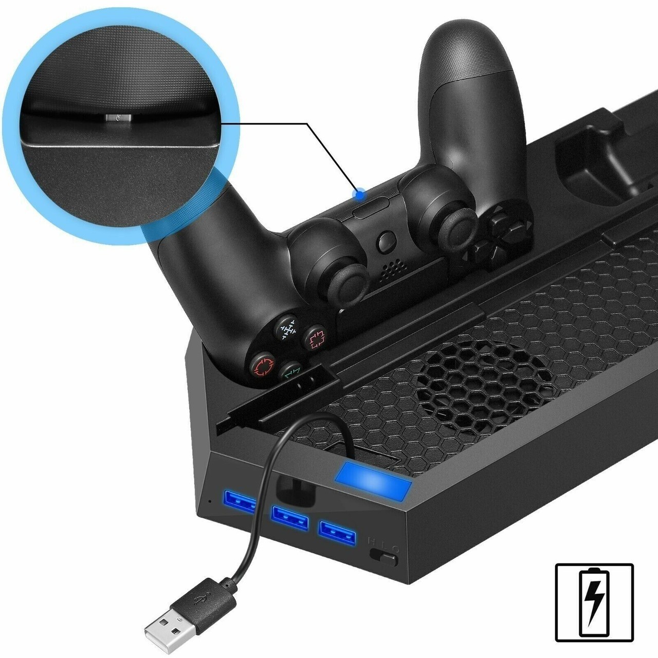 PS4 Cooling Station Vertical Stand Controller Charging Dock for PlayStation 4