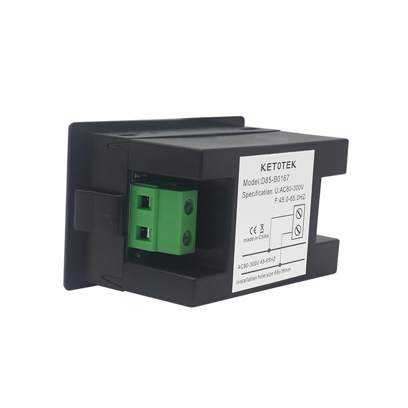 KETOTEK Digital AC Voltmeter Panel Mounting Meter AC80-300V Frequency V-Hz