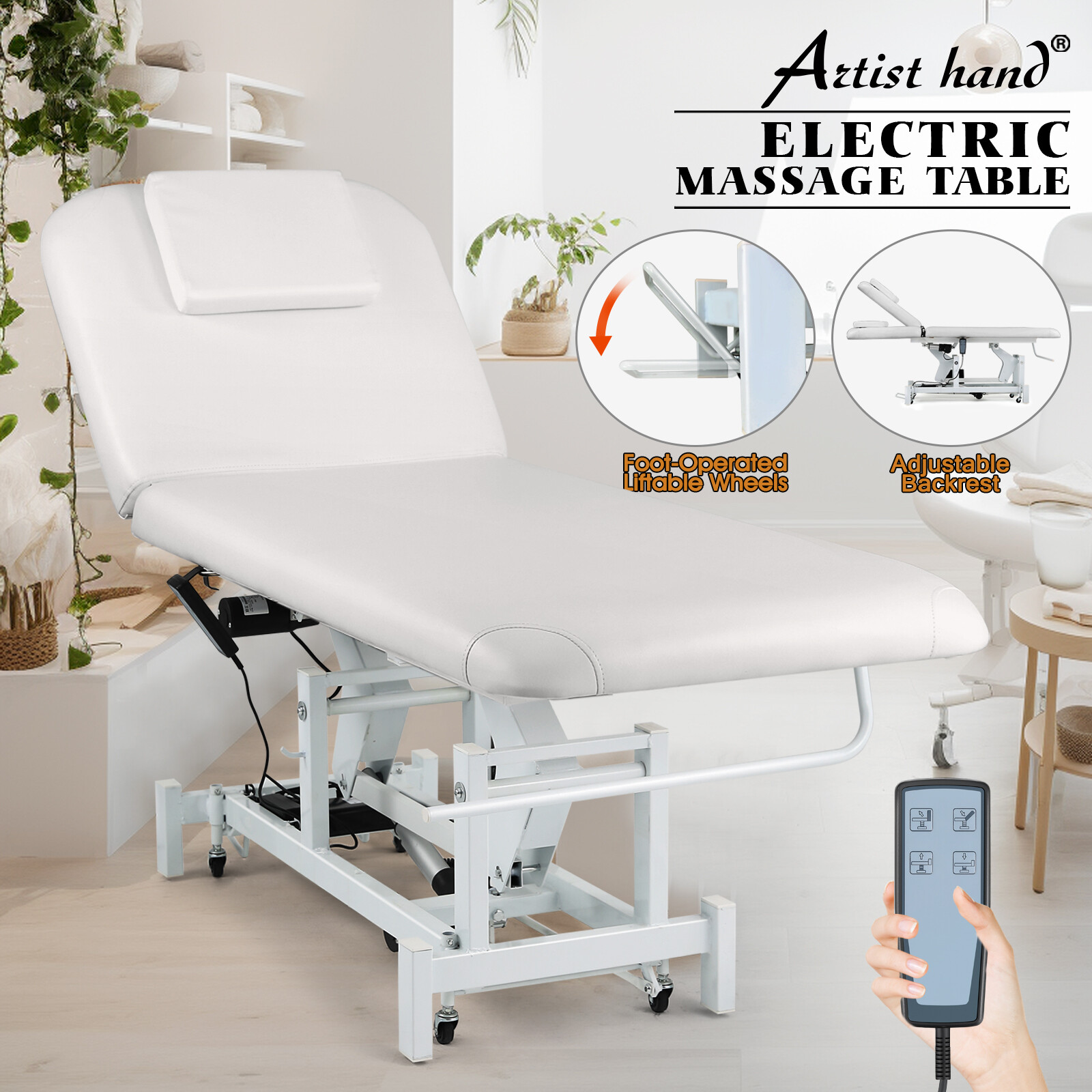 Heavy Duty Electric White Massage Table Facial Bed Beauty Salon Spa Tattoo Chair