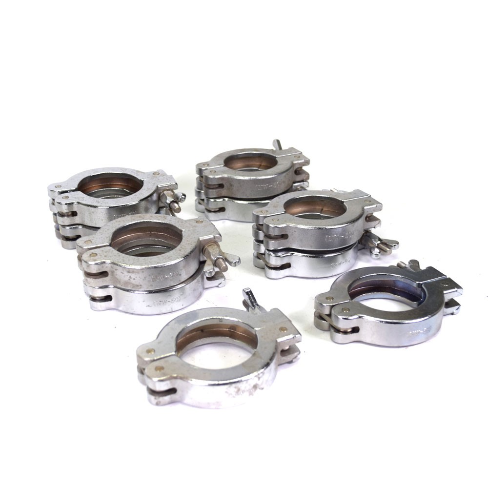 (Lot of 10) NW-50 Aluminum Industrial Flanged Wing-Nut Vacuum Clamp NW50