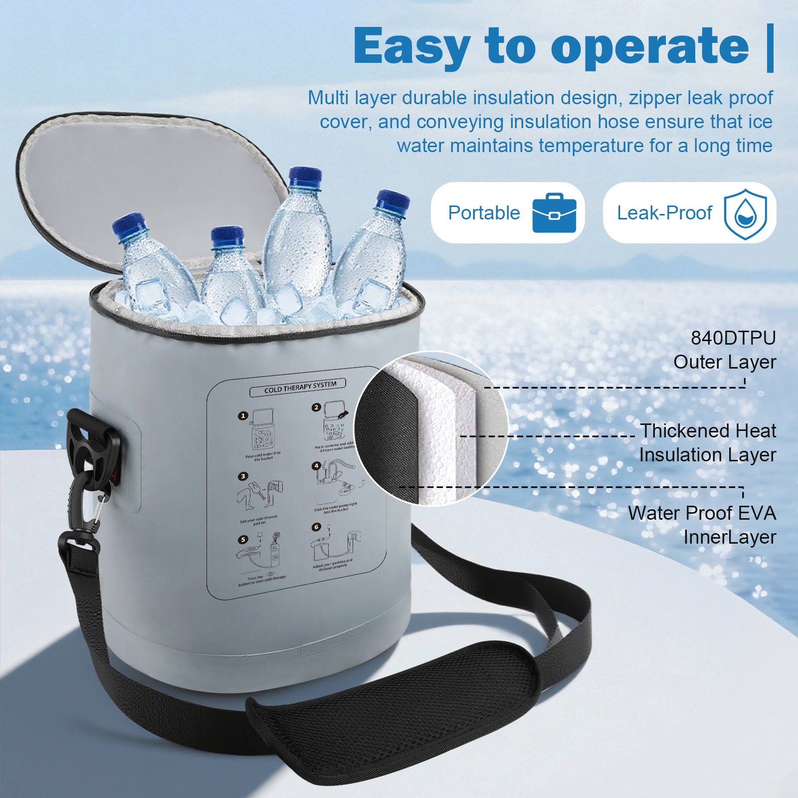 Cold Therapy Machine with Programmable Timer, Ice Machine for Knee after Surgery