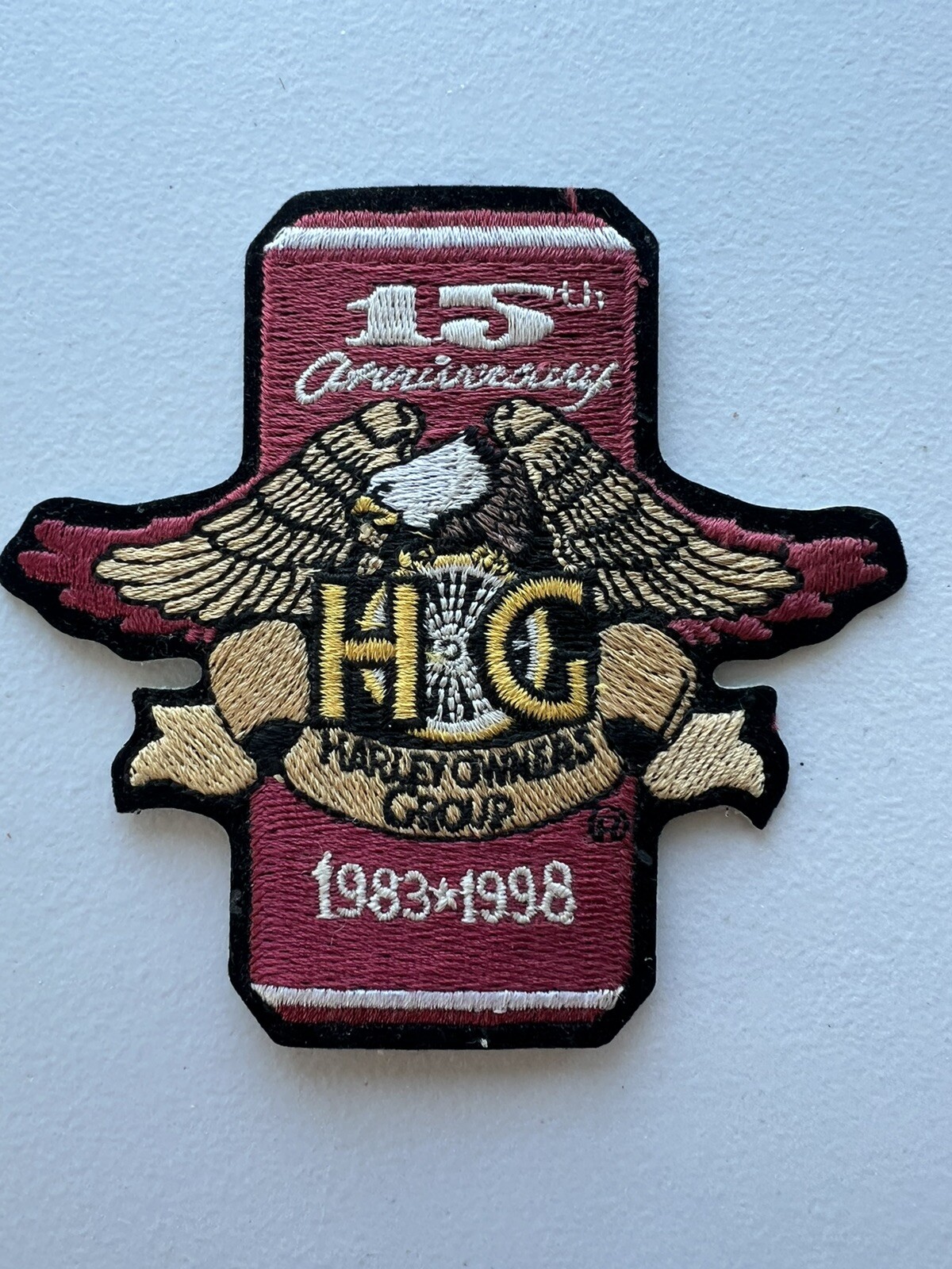 Harley Davidson Owners Group 15th Anniversary Patch 15 Years HOG Wings 1983 1998