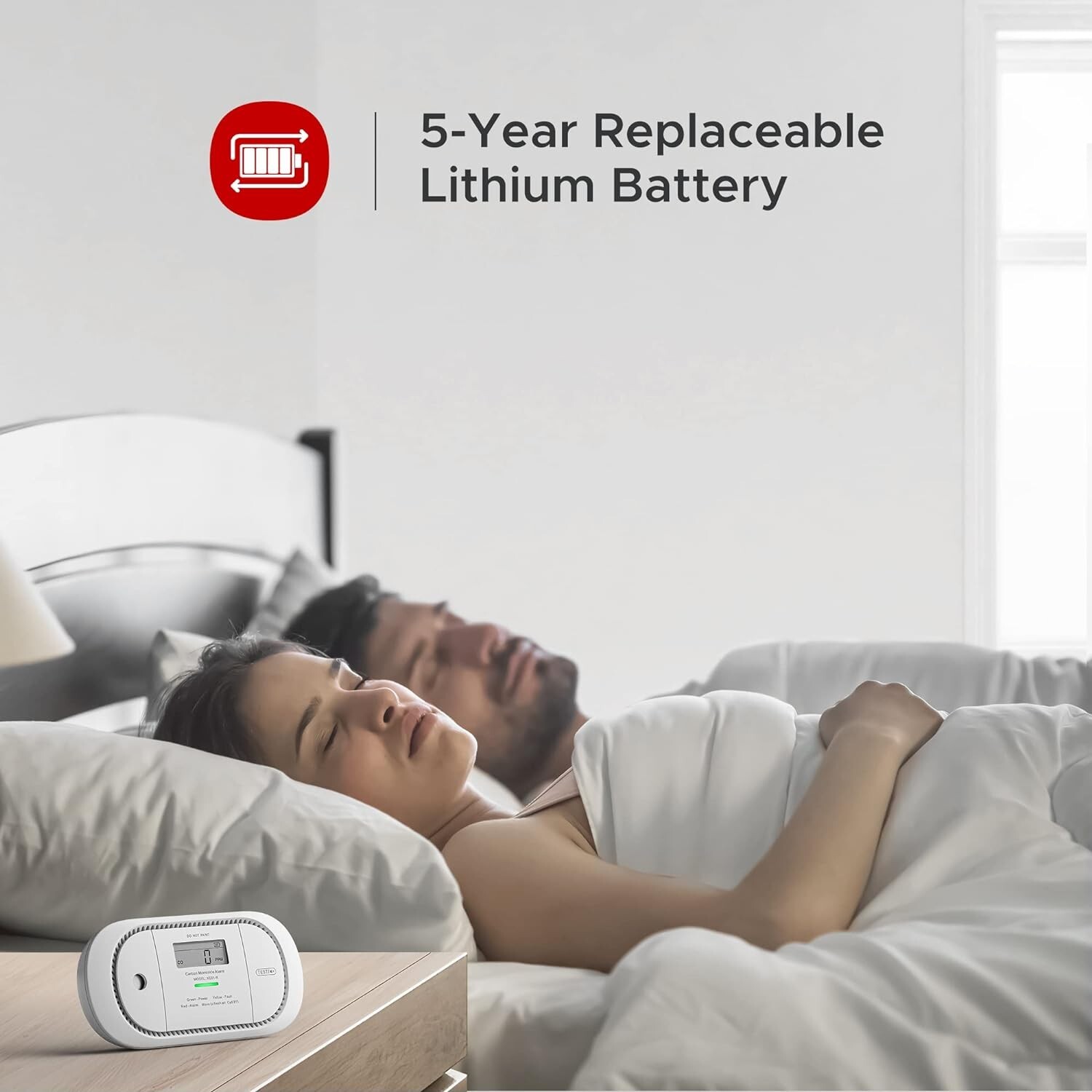 X-Sense CO Detector W/ Digital LCD Display Replace Battery