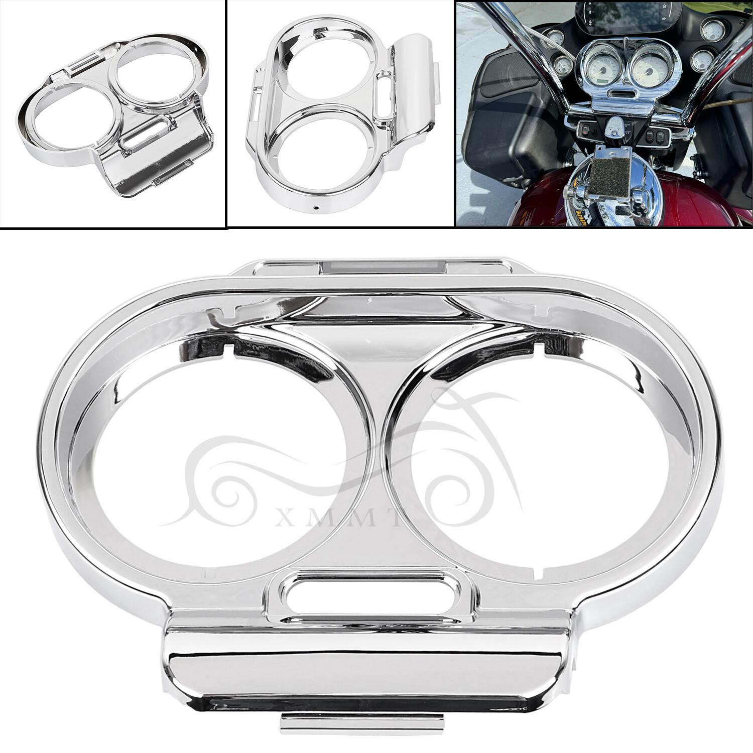 Chrome Gauge Cover Nacelle Housing For Harley Road Glide Custom FLTRX 98-13 2007